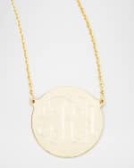 Image 1 of 2: Sarah Chloe Cara Monogrammed 14k Gold Necklace, 5/8"