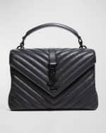 Image 1 of 6: Saint Laurent College Medium Flap YSL Shoulder Bag in Quilted Leather