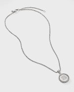 Image 4 of 5: David Yurman 18mm Initial Cable Collectibles Charm Necklace with Diamonds in Silver