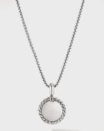 Image 3 of 5: David Yurman 18mm Initial Cable Collectibles Charm Necklace with Diamonds in Silver