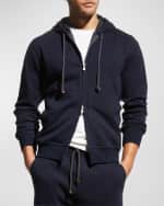 Image 3 of 5: Brunello Cucinelli Men's Spa Zip-Front Hoodie