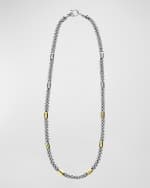 Image 3 of 5: LAGOS High Bar Caviar Necklace w/ 18k Gold
