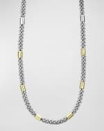Image 1 of 5: LAGOS High Bar Caviar Necklace w/ 18k Gold