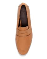 Image 3 of 4: Bougeotte Acajou Leather Penny Loafers