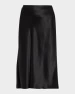 Image 1 of 6: Vince Satin Slip Midi Skirt