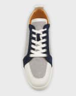 Image 5 of 5: Christian Louboutin Men's Rantu Colorblock Leather Low-Top Sneakers