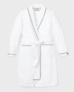 Image 1 of 3: Petite Plume Solid Robe w/ Contrast Piping, Size 2-14