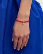 Image 2 of 5: Sydney Evan 3mm Beaded Coral Bracelet with Diamond Hamsa Pendant