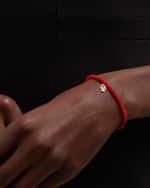 Image 5 of 5: Sydney Evan 3mm Beaded Coral Bracelet with Diamond Hamsa Pendant