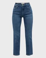 Image 1 of 6: FRAME Le High Cropped Straight-Leg Jeans