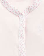 Image 3 of 4: Ralph Lauren Childrenswear Cotton Footie Pajamas With Floral Trim, Size Newborn-9M