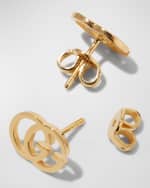 Image 3 of 4: Gucci 18K Gold Running G Stud Earrings