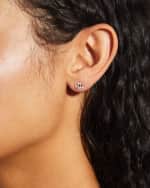 Image 2 of 5: Gucci Running G Pave Diamond Stud Earrings in 18K White Gold