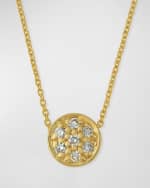 Image 1 of 2: Roberto Coin 18k Diamond Pave Circle Pendant Necklace