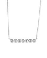Image 1 of 2: Roberto Coin 18k White Gold Diamond-Bezel Bar Necklace
