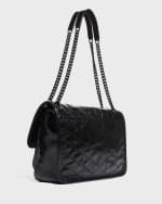 Image 3 of 5: Saint Laurent Niki Medium Flap YSL Shoulder Bag in Crinkled Leather