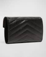 Image 3 of 5: Saint Laurent YSL Monogram Small Flap Wallet in Grained Leather