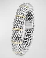 Image 4 of 5: LAGOS Silver Caviar Oval Bracelet with 18k Gold, 15mm