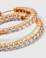 Image 4 of 4: Roberto Coin 30mm Rose Gold Diamond Hoop Earrings, 2.84ct