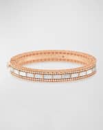 Image 1 of 2: Roberto Coin Art Deco 18k Rose Gold Mother-of-Pearl & Diamond Bangle