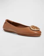Image 4 of 5: Tory Burch Minnie Travel Leather Ballet Flats