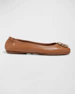 Image 1 of 5: Tory Burch Minnie Travel Leather Ballet Flats