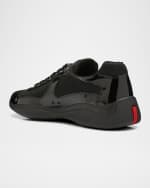 Image 3 of 6: Prada Men's America's Cup Patent Leather Patchwork Sneakers
