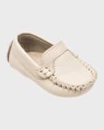 Image 1 of 2: Elephantito Girl's Leather Moccasin Shoes, Baby