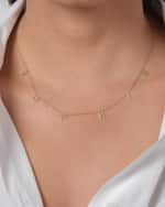 Image 2 of 3: Zoe Lev Jewelry Personalized 14k Gold 6 Mini Initial Necklace