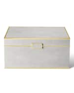 Image 4 of 5: AERIN Luxe Faux Shagreen Jewelry Box