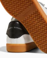 Image 4 of 6: Isabel Marant Beth Perforated Leather Grip-Strap Sneakers