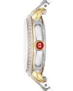Image 2 of 3: MICHELE Sidney Classic Diamond Two-Tone Watch, Silver/Gold