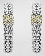 Image 3 of 3: LAGOS Embrace Diamond-X Hoop Earrings w/ 18k Gold