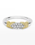 Image 3 of 4: LAGOS Caviar Lux Double-X Ring w/ Diamonds