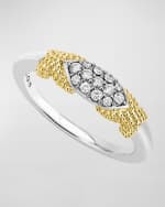Image 1 of 4: LAGOS Caviar Lux Double-X Ring w/ Diamonds