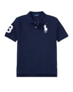 Image 1 of 6: Ralph Lauren Childrenswear Boy's Big Pony Mesh Knit Polo, Size S-XL