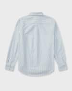 Image 2 of 8: Ralph Lauren Childrenswear Boy's Cotton Oxford Stripe Sport Shirt, Size S-XL