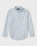 Image 1 of 8: Ralph Lauren Childrenswear Boy's Cotton Oxford Stripe Sport Shirt, Size S-XL