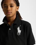 Image 4 of 6: Ralph Lauren Childrenswear Boy's Big Pony Mesh Knit Polo, Size S-XL