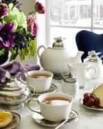 Image 3 of 3: Neiman Marcus Ceramic Pewter Teapot