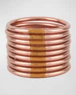 Image 1 of 6: BuDhaGirl Rose Gold All-Weather Bangles, Size S-L, Set of 9