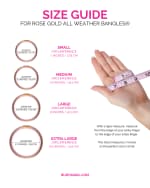 Image 5 of 6: BuDhaGirl Rose Gold All-Weather Bangles, Size S-L, Set of 9
