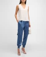 Image 2 of 6: Cinq a Sept Lenore V-Neck Sleeveless Top