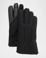 Image 1 of 2: UGG Men's Three-Cord Contrast Sheepskin Gloves