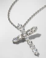 Image 4 of 5: Roberto Coin 16" White Gold Lg Diamond Cross Pendant Necklace