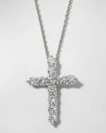 Image 1 of 5: Roberto Coin 16" White Gold Lg Diamond Cross Pendant Necklace