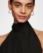 Image 2 of 3: David Yurman Crossover Hoop Earrings with 18K Gold in Silver, 5mm, 1"L