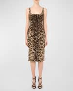 Image 2 of 5: Dolce&Gabbana Leopard-Print Charmeuse Sheath Dress