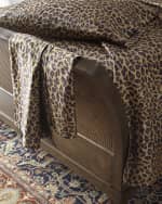 Image 2 of 2: Home Treasures Leopard Print 300-Thread Count Queen Sheet Set
