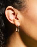 Image 2 of 5: Roberto Coin 22mm Rose Gold Diamond Hoop Earrings, 1ct